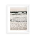 Plakat w ramie 40x50 - Szarość Morza - morze, fale - rama biała