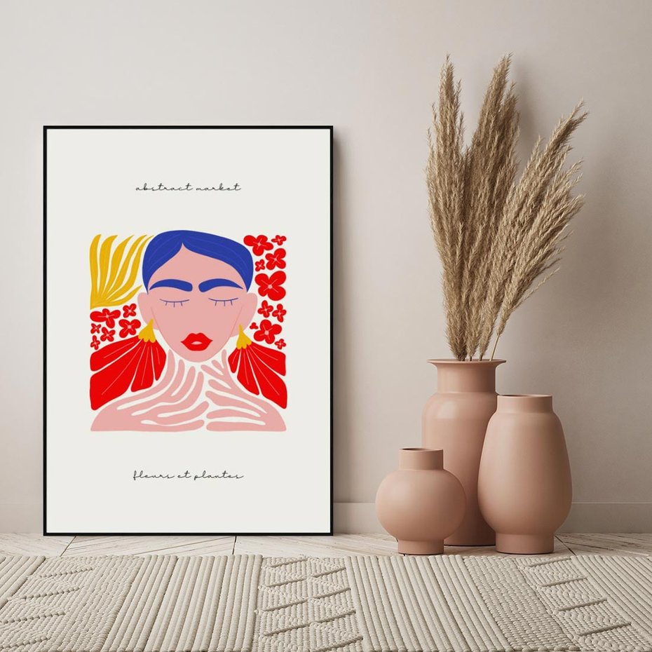 Obraz w ramie 50x70 - Bezgraniczne Rytmy - kobieta, sztuka abstrakcyjna - rama czarna