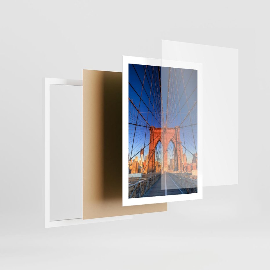 Plakat w ramie 50x70 - Most architektoniczne arcydzieło - most, architektura - rama biała