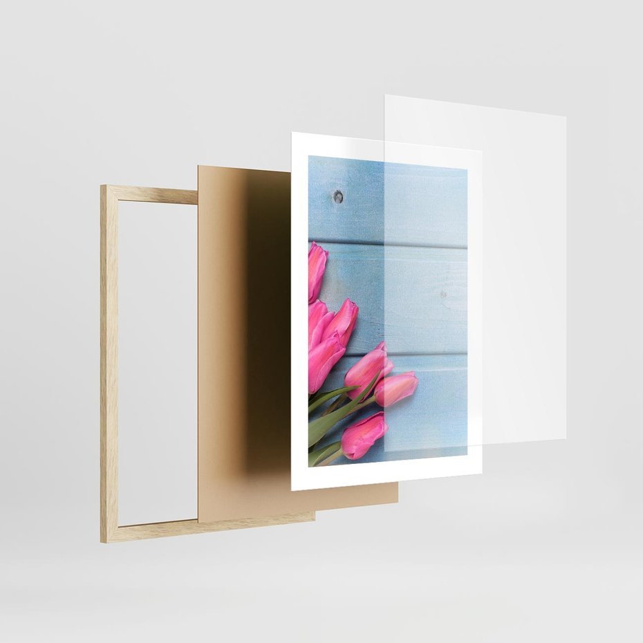 Plakat w ramie 30x40 - Piękno w pełnym rozkwicie - kwiaty, tulipany - rama drewno