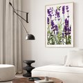 Plakat w ramie 40x50 - Fioletowa harmonia lawendy - lawenda, fiolet - rama drewno
