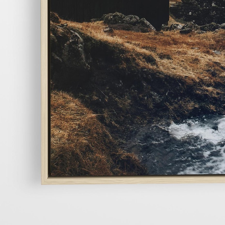 Obraz w ramie 50x50 - Spokój Natury - skandynawski, pejzaż - rama drewno