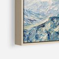 Obraz w ramie 70x50 - Majestat Błękitnych Szczytów - olejny obraz, górski pejzaż - rama drewno