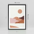 Plakat w ramie 50x70 - Górskie Wzory - nowoczesna sztuka, góry - rama czarna
