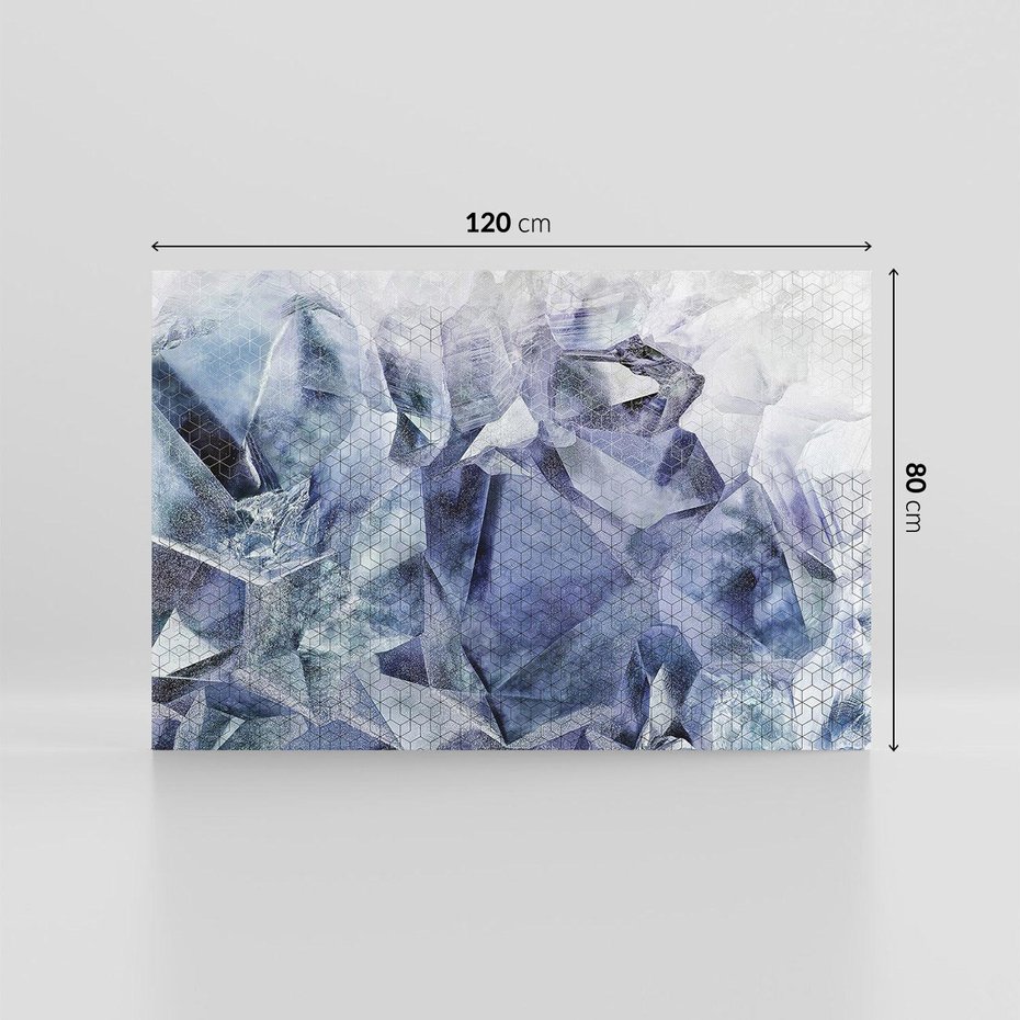 Obraz na płótnie 120x80 - Melodia mgieł i marzeń - abstrakcja w kolorze granatu, przypominająca górę lodową