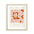 Plakat w ramie 40x50 - Miłość w Kompozycji - grafika, kompozycja kwiaty i serca - rama drewno