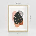 Plakat w ramie 30x40 - Minimalizm w Liściach Monstery: Plamy i Kropki - minimalizm, monstera plamy - rama drewno