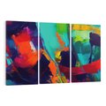 Obraz na płótnie 120x80 - Abstrakcyjne wizje czasu - żywe radosne kolory, plamy kolory