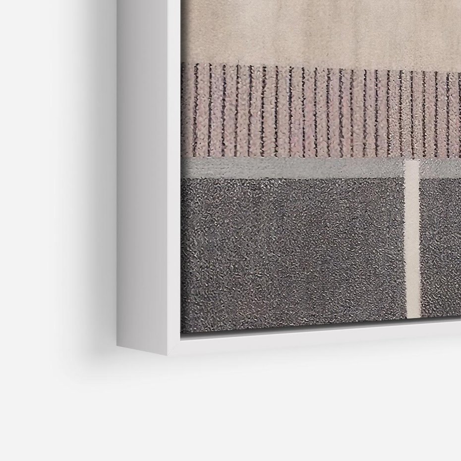 Obraz w ramie 50x50 - Harmonia skradzionych odcieni - symetryczne, geometryczne pasy - rama biała