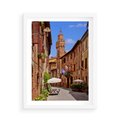 Plakat w ramie 50x70 - Urok włoskich uliczek - włoskie, uliczki - rama biała