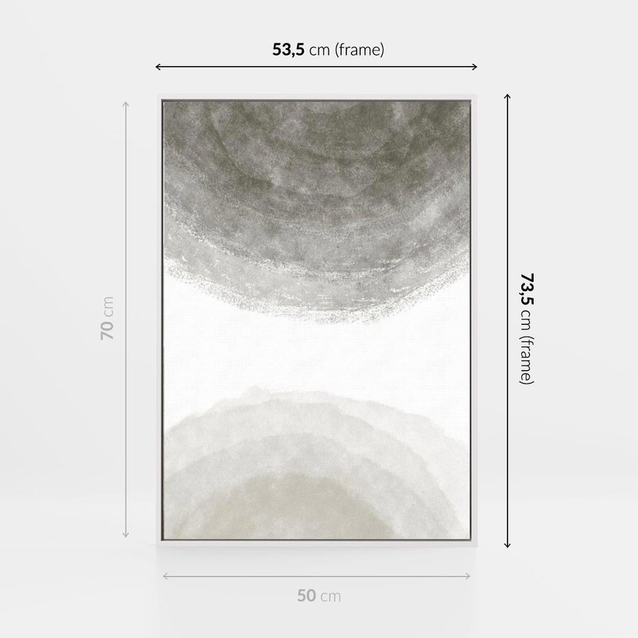 Obraz w ramie 50x70 - Impresje Energii - rozmyte cienie, abstrakcja - rama biała