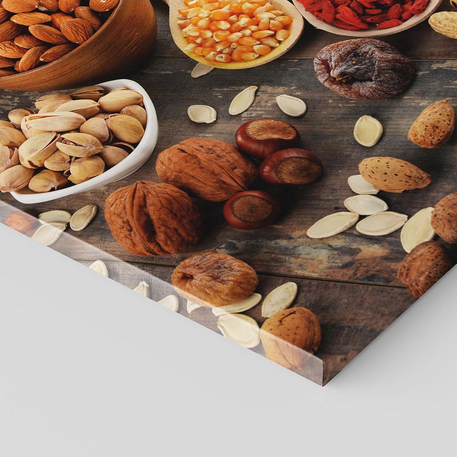 Obraz na płótnie 50x50 - Szlachetne smaki kuchni - nasiona, bakalie