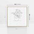 Obraz w ramie 80x80 - Rozkwitające Formy - szkic, minimalizm - rama drewno
