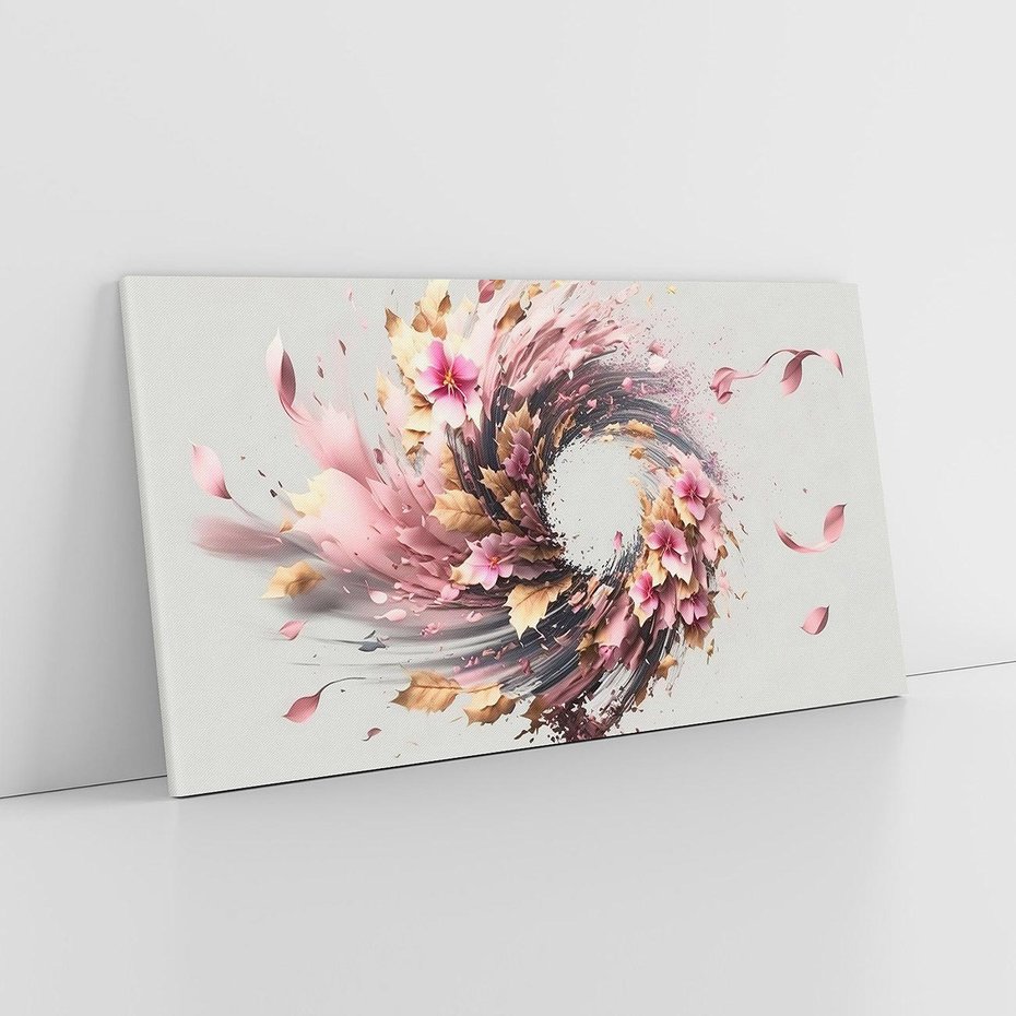 Obraz na płótnie 100x50 - Kwiatowy Wir - nowoczesna grafika komputerowa, wir z kwiatów