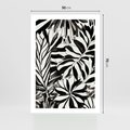Plakat bez ramy 50x70 - Czarne Liście - akwarelowy obraz, czarno biały