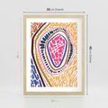Plakat w ramie 30x40 - Rozchlapane Wizje - kolorowe wzory, tęczowe żywe kolory - rama drewno