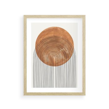 Plakat w ramie 30x40 - Złote Akcenty - nowoczesna sztuka, modern - rama drewno