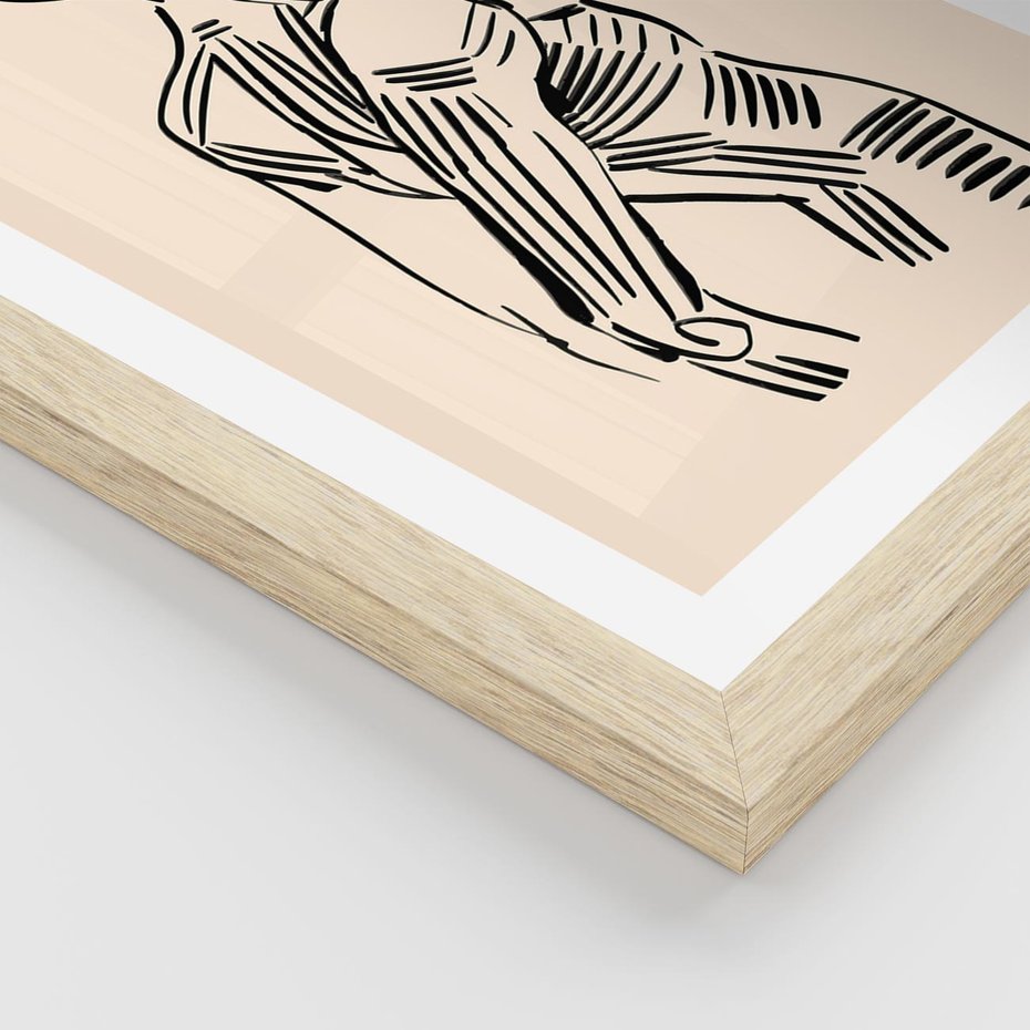 Plakat w ramie 30x40 - Eksploracja Wizualna - szkic, czarno biały - rama drewno