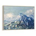 Obraz w ramie 120x80 - Majestat Błękitnych Szczytów - olejny obraz, górski pejzaż - rama drewno