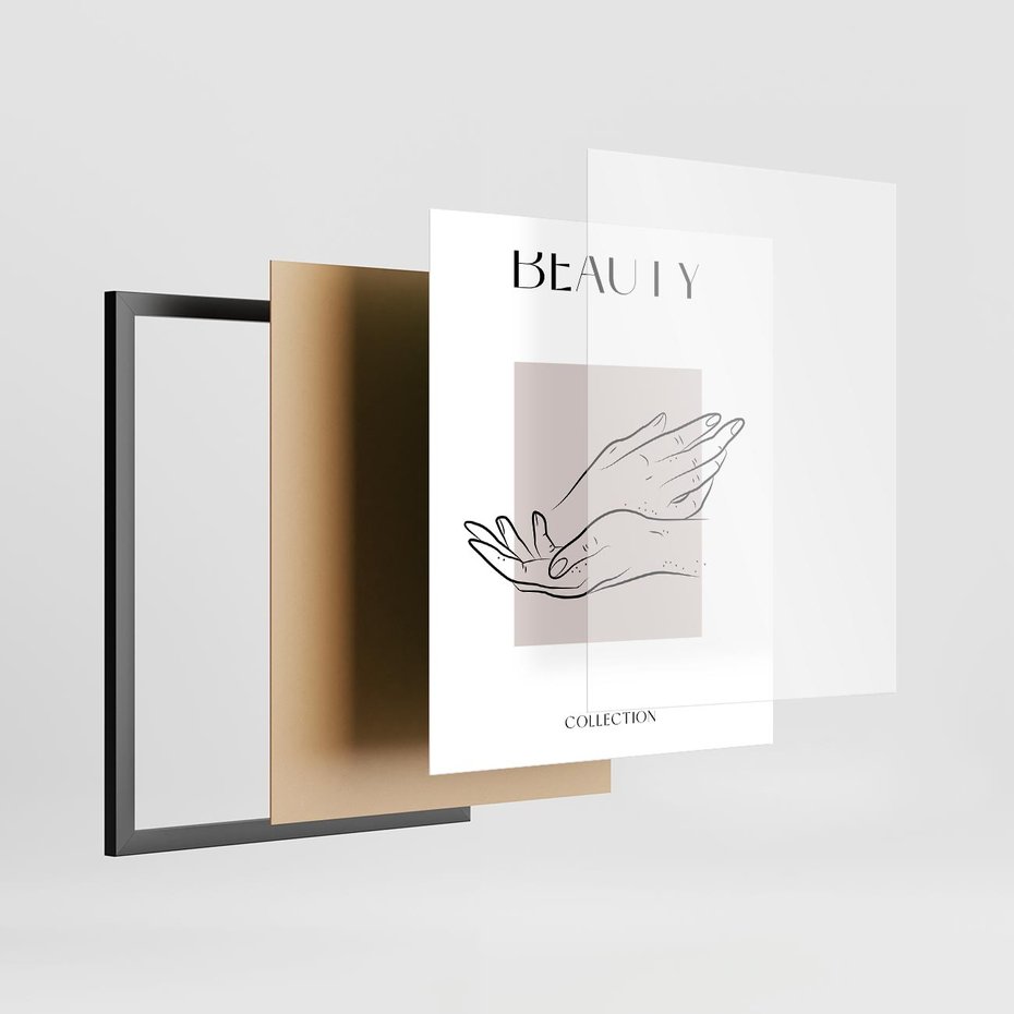 Plakat w ramie 40x50 - Wibracje Nieprzewidywalnych Form - bogo plakat, dłonie - rama czarna