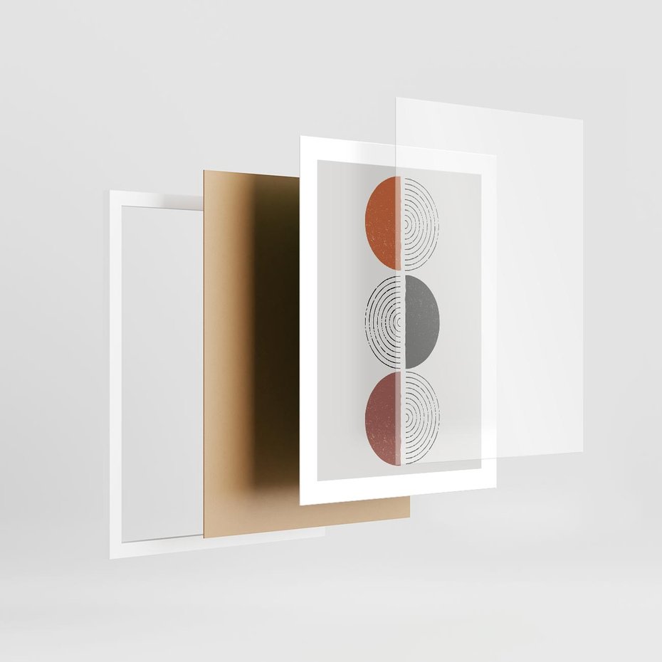 Plakat w ramie 30x40 - Eksperymenty z Geometrią - geometryczny plakat, sztuka nowoczesna - rama biała