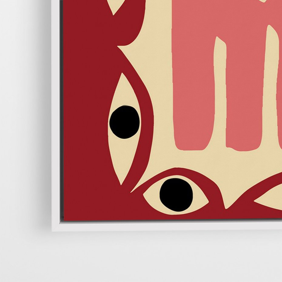 Obraz w ramie 80x120 - Migotliwe Kształty - abstrakcyjny obraz, boho styl - rama biała