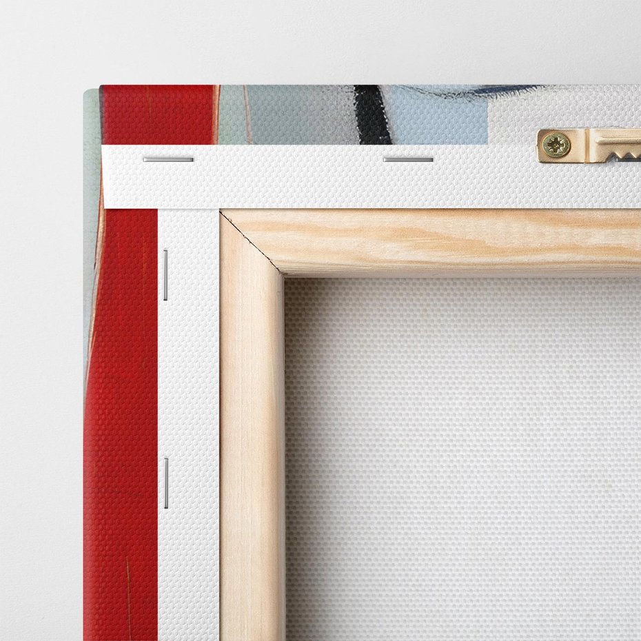 Obraz na płótnie 80x80 - Kolorowe Granice Form - abstrakcyjny obraz olejny, portret twarzy kobiety