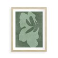 Plakat w ramie 40x50 - Kształty Zieleni - abstrakcyjny kształt, zielony plakat - rama drewno