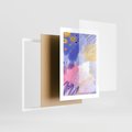 Plakat w ramie 30x40 - Rozbijające Plamy - abstrakcyjny plakat, pastelowe kolory - rama biała