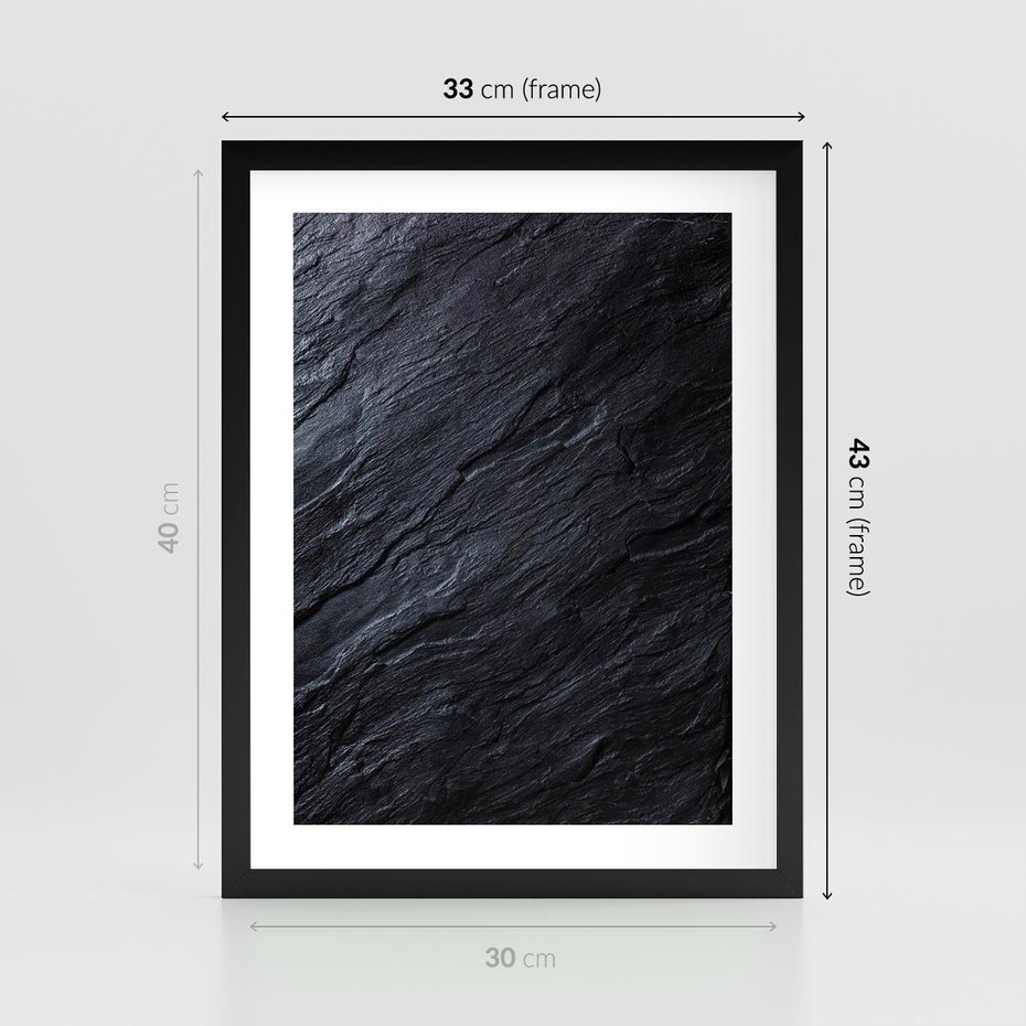 Plakat w ramie 30x40 - Kamienne tekstury w trójwymiarze - kamień, tekstura - rama czarna