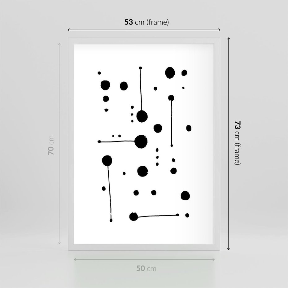 Plakat w ramie 50x70 - Złudne Odbicia - abstrakcja, minimalizm - rama biała