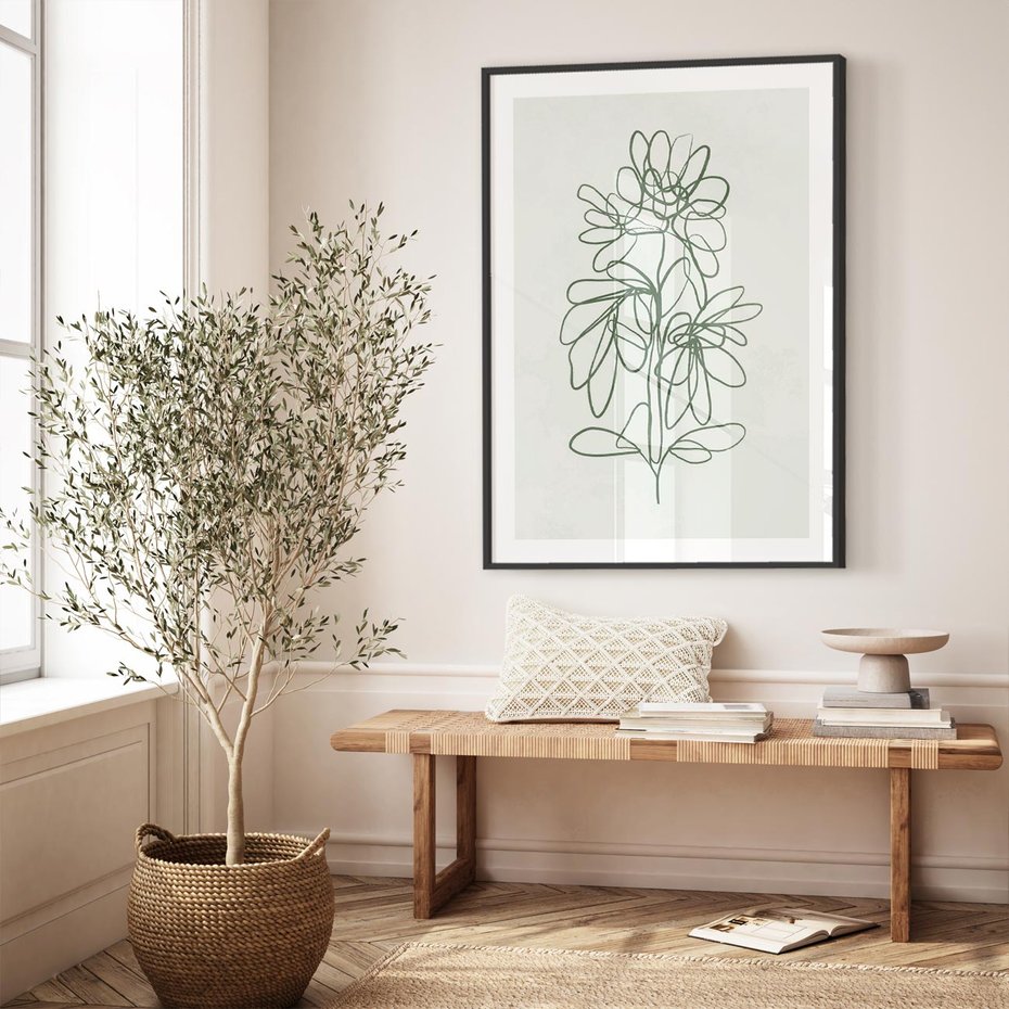 Plakat bez ramy 50x70 - Spokojne Poddanie Naturze - zielony plakat, roślinne inspiracje