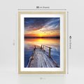 Plakat w ramie 30x40 - Zachód słońca na pomostcie - pomost, zachód - rama drewno