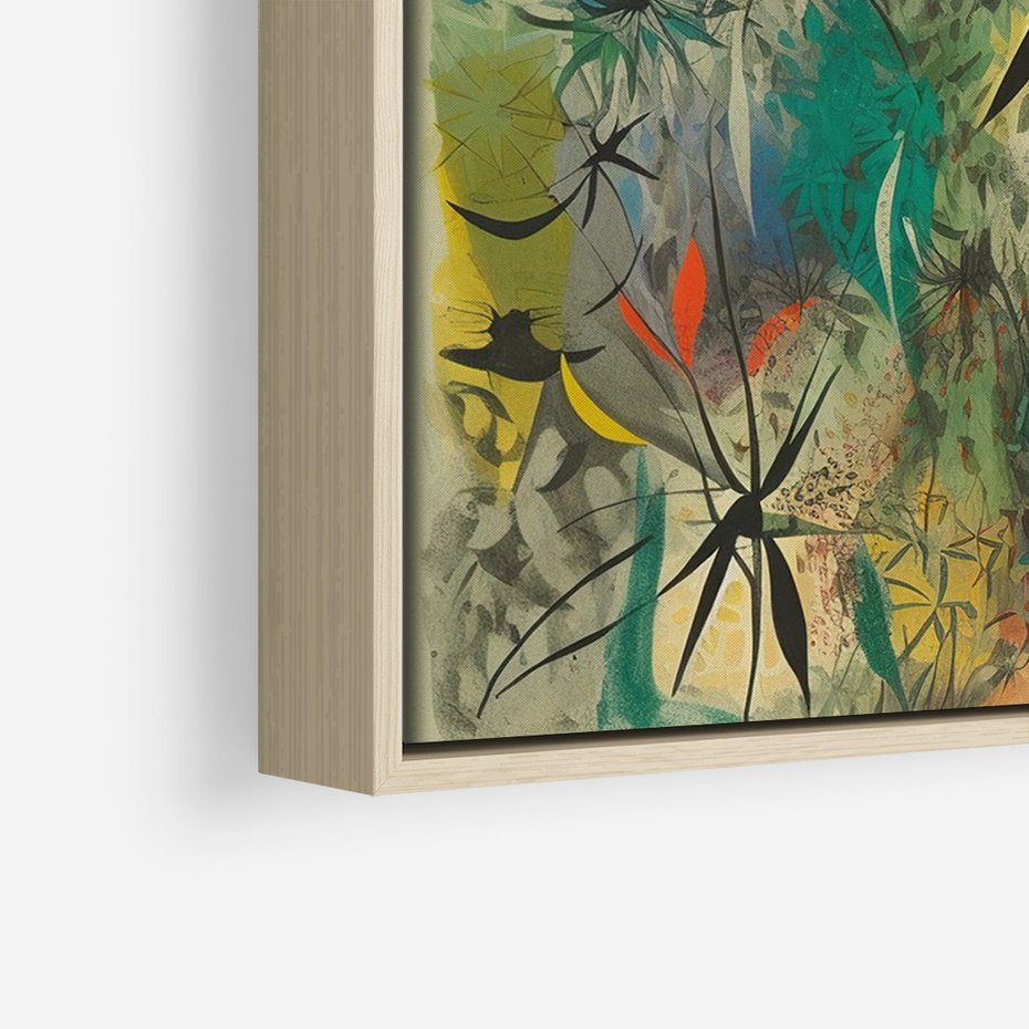 Obraz w ramie 50x70 - Tajemnicze Konstrukcje Form - abstrakcyjny obraz, mnogość kolorów - rama drewno