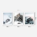 Zestaw obrazy w ramie 40x50 galeria - Retro, krajobraz, góry, zima, zamek - rama biała