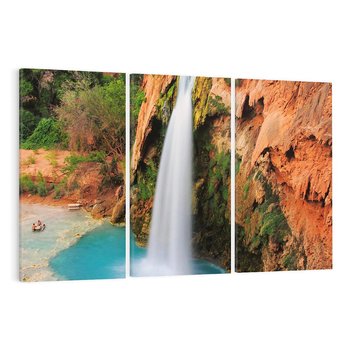 Obraz na płótnie 120x80 - Wodospad wśród majestatycznych gór - wodospad, górski