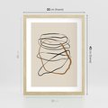 Plakat w ramie 30x40 - Bezczasowe Kontury - abstrakcyjne linie, zaplątane - rama drewno