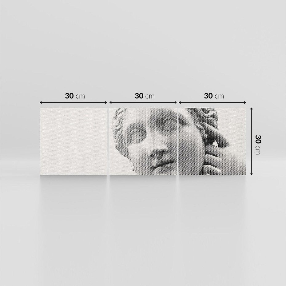 Obraz na płótnie 90x30 - Szarość w Kamieniu - monochromatyczna marmurowa rzeźba, odcienie szarości