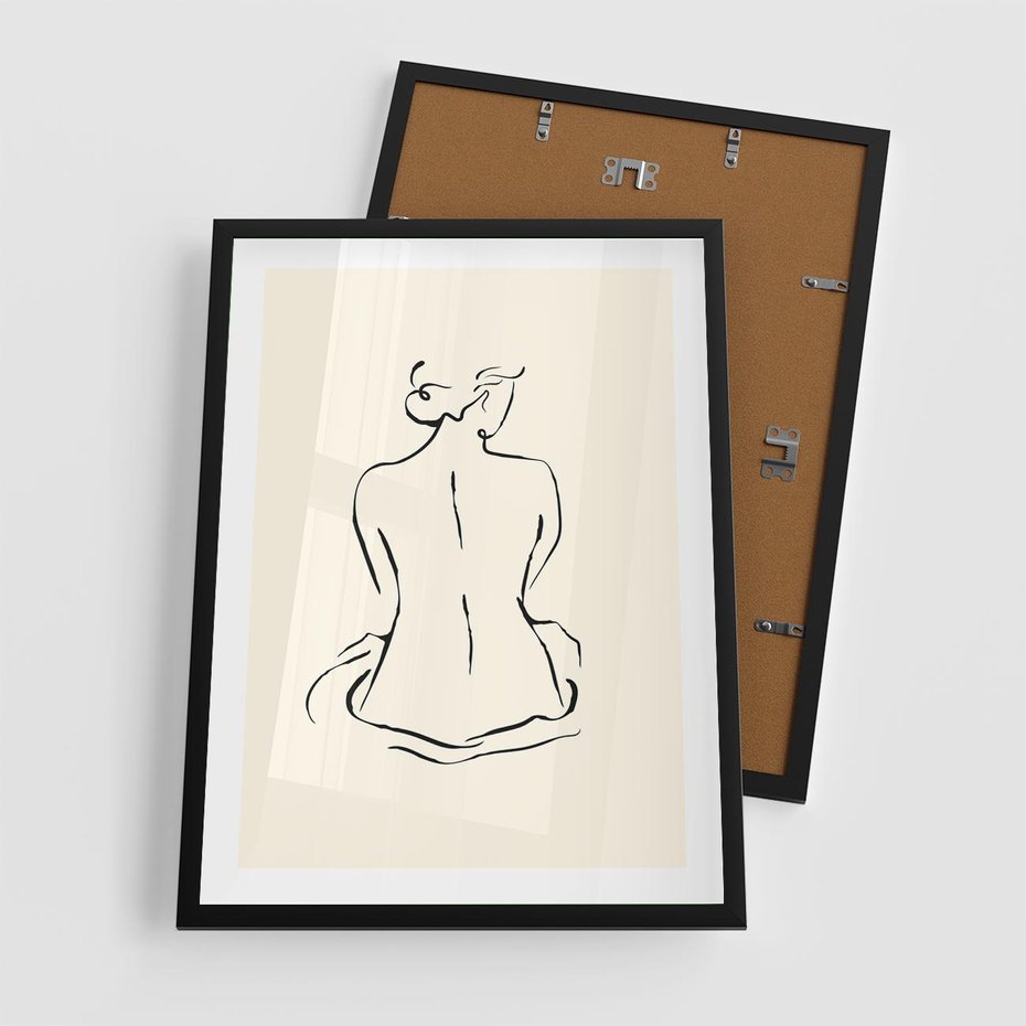 Plakat w ramie 50x70 - Migotliwa Symfonia - kobieta akt, minimalizm - rama czarna