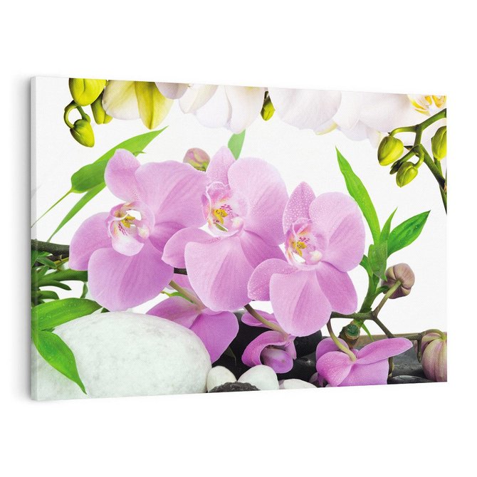 Obraz na płótnie 120x80 - Orchidea w SPA - spa, orchidea