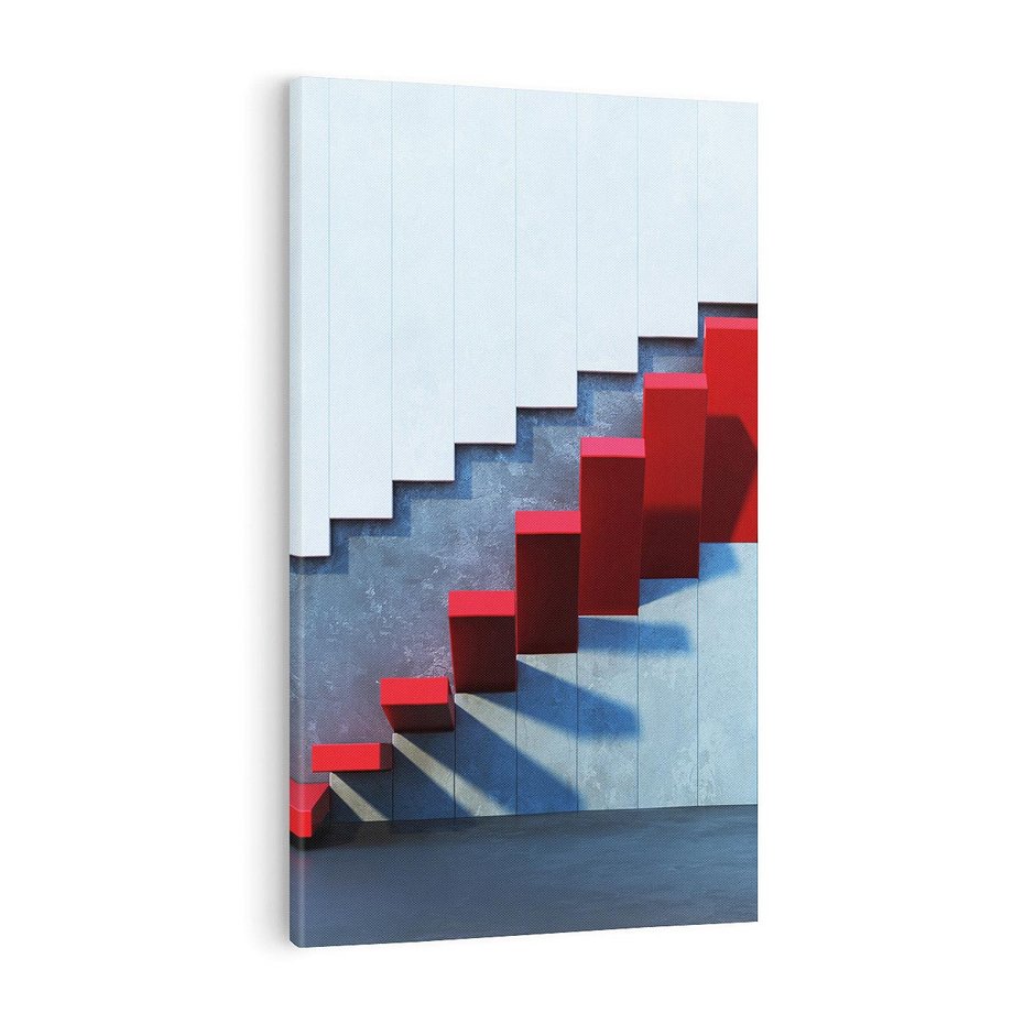 Obraz na płótnie 70x100 - Schody w abstrakcyjnej podróży - schody, abstrakcja