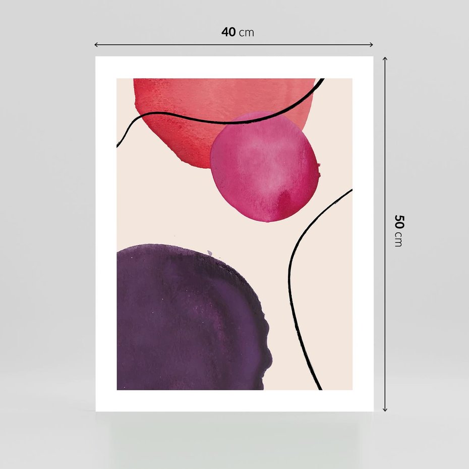 Plakat bez ramy 40x50 - Kolorowe Impresje - abstrakcyjne akwarelowe plamy, nieregularne linie