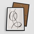 Plakat w ramie 50x70 - Zaklęte Linie - abstrakcyjne szkicowane linie, minimalizm - rama czarna