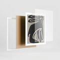 Plakat w ramie 40x50 - Konturujące Struktury - skandynawska sztuka, królik - rama biała