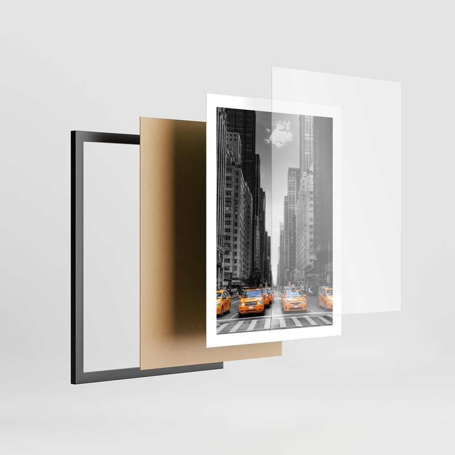 Plakat w ramie 50x70 - Wibracje Nowego Jorku - miasto, Nowy Jork - rama czarna