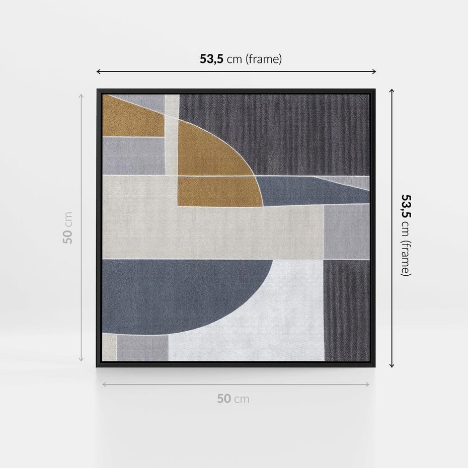 Obraz w ramie 50x50 - Odbicie wschodzącego jutra - graficzne kształty, geometria - rama czarna