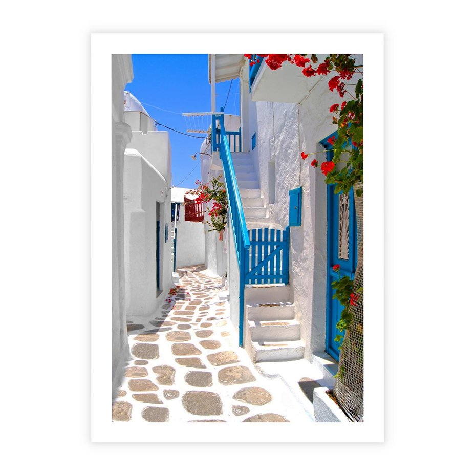 Plakat bez ramy 50x70 - Santorini: urok Grecji - Santorini, Grecja