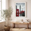 Plakat w ramie 40x50 - Uliczka z charakterystyczną budką w Londynie - Londyn, budka - rama drewno