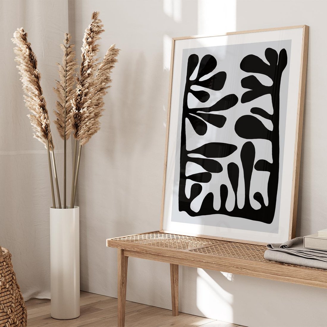 Plakat w ramie 50x70 - Taniec Kształtów - matisse, sztuka nowoczesna - rama drewno