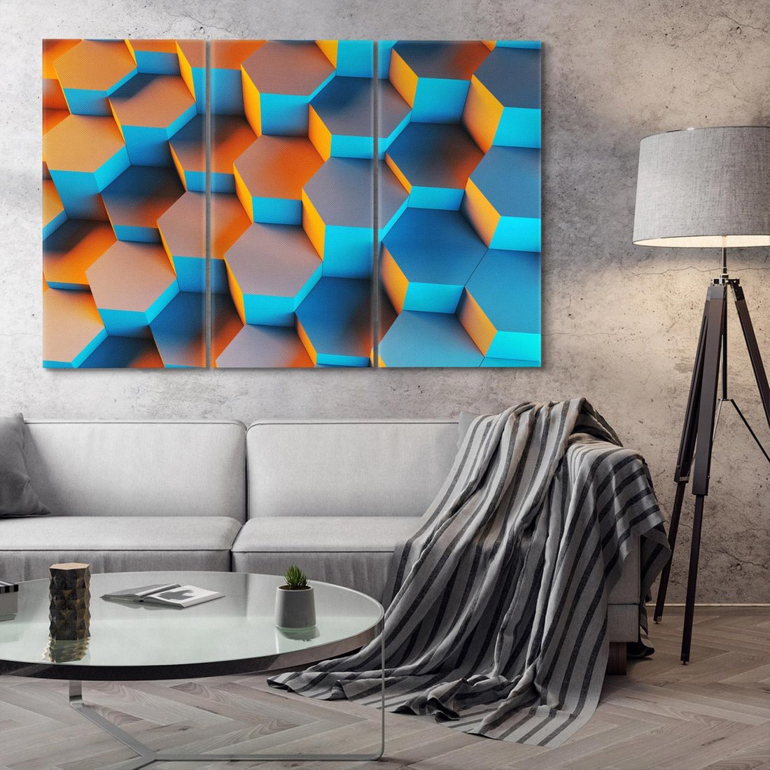 Obraz na płótnie 120x80 - Trójwymiarowa Gra - geometryczna, 3D